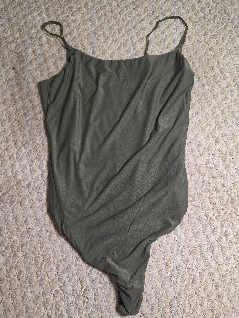 Aerie Olive Green Spaghetti Strap Bodysuit